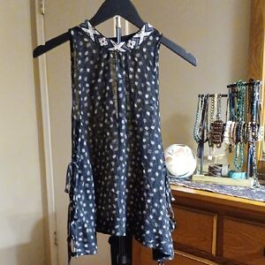 Free People Black and White Sleeveless Top